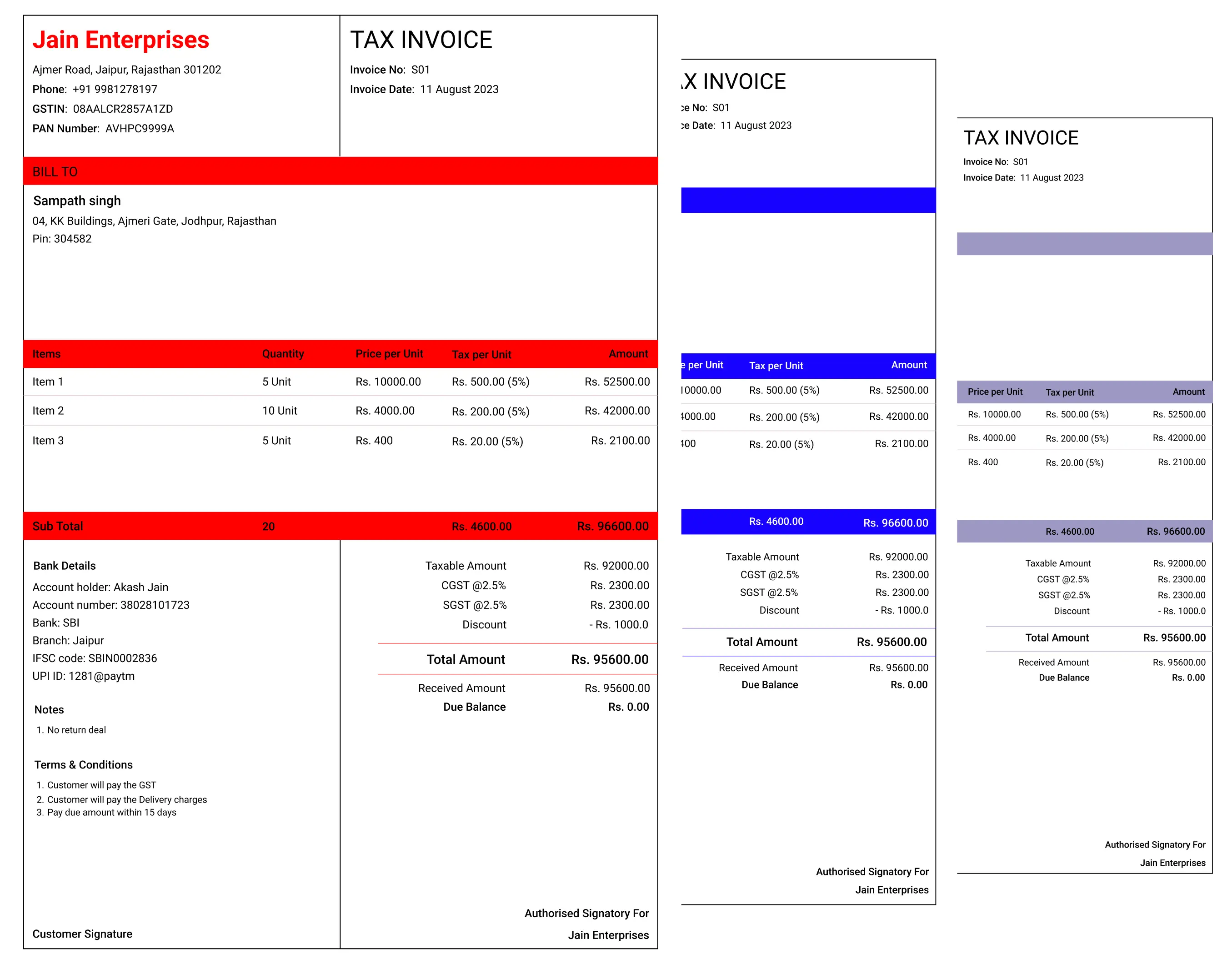 gst bill format to create professional gst invoice